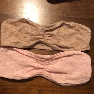 Vs pink strapless Unpadded bras bundle 2 pieces